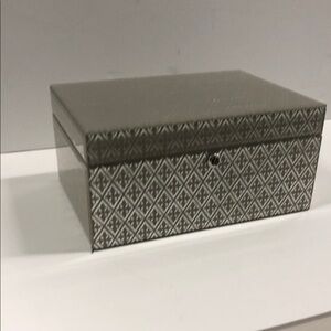 NWT: West Elm Gray Patterned Storage Box/Jewelry Box